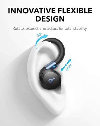 Soundcore Sport X20 by Anker, True-Wireless Workout Earbuds, Rotatable and Extendable Ear Hooks, Noise Cancelling, Deep Bass, IP68 Waterproof, Sweatproof, Dustproof, 48H Play, Sport Earbuds for Gym 2