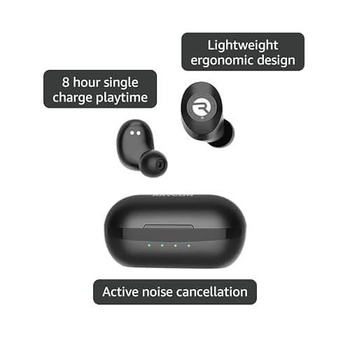 Raycon Everyday Earbuds Classic Bluetooth Wireless with Microphone - Stereo Sound, Active Noise Canceling, in-Ear Bluetooth Headset True Wireless Earbuds 32 Hours Playtime (Black) 4