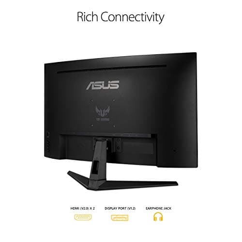 ASUS TUF Gaming 32" 1440P HDR Curved Monitor (VG32VQ1B) - QHD (2560 x 1440), 165Hz (Supports 144Hz), 1ms, Extreme Low Motion Blur, Speaker, FreeSync Premium, VESA Mountable, DisplayPort, HDMI,BLACK 4