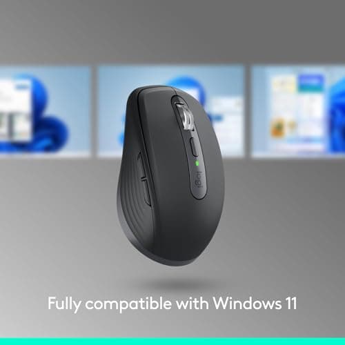 Logitech MX Anywhere 3S Compact Wireless Mouse, Fast Scrolling, 8K DPI Any-Surface Tracking, Quiet Clicks, Programmable Buttons, USB C, Bluetooth, Windows PC, Linux, Chrome, Mac - Graphite 3
