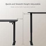 Furmax 55 x 24 Inches Electric Height Adjustable Standing Desk Large Sit Stand Up Desk Home Office Computer Desk Memory Preset with T-Shaped Metal Bracket, Black 3