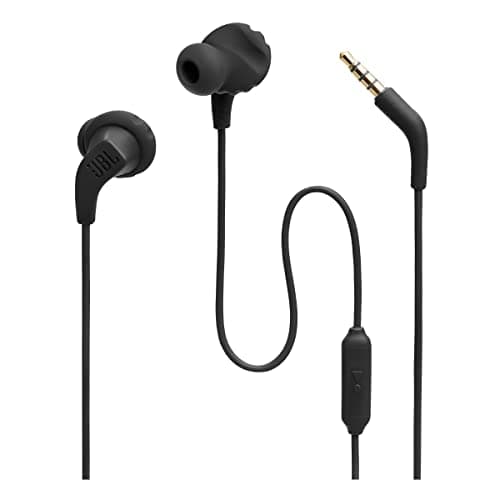 JBL Endurance Run 2 Wired - Waterproof Wired Sports in-Ear Headphones, JBL Pure Bass Sound, Hands-Free Calls, Never Hurt. Never Fall Out. (Black)