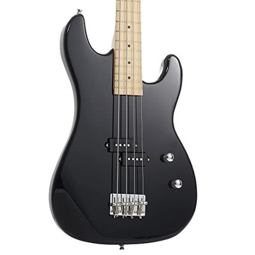 Davison Guitars Full Size Electric Bass Guitar with 15-Watt Amp, Black - 4 String Right Handed Beginner Kit with Gig Bag and Accessories 2