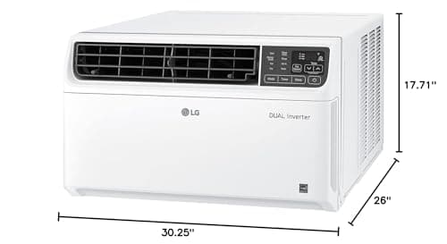 LG 23,500 BTU Dual Inverter Smart Window Air Conditioner, 230V, Air Conditioner Cools Rooms up to 1,440 Sq. Ft., Ultra Quiet Operation, with LG ThinQ, Amazon Alexa & Hey Google, White 3