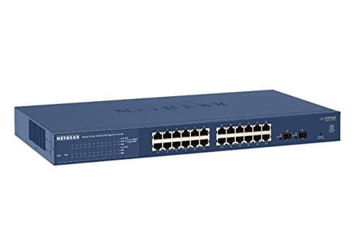 NETGEAR GS724T-400NAS 24-Port Gigabit Smart Managed Pro Switch, 2 SFP, L2, ProSAFE Lifetime Protection (GS724Tv4) (Renewed)