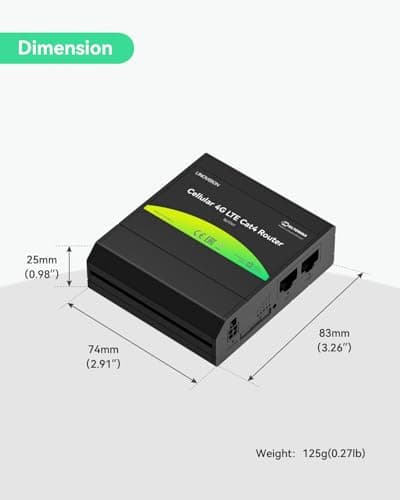 LINOVISION Industrial Teltonika RUT241 4G Cellular Router with Upgraded 2-in-1 4G Antenna, Automatic Failover, Advanced VPN, Certified by Verizon/AT&T/T-Mobile for North America 4
