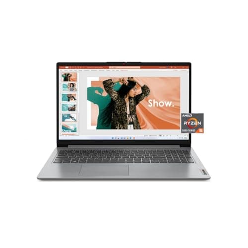 Lenovo IdeaPad 1 Laptop, 15.6” FHD Display, AMD Ryzen 5 5500U, 8GB RAM, 512GB SSD, Windows 11 Home, 720p Camera w/Privacy Shutter, Smart Noise Cancelling, Cloud Grey 2
