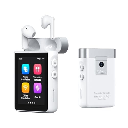 Wooask A9 Translation Earbuds Real Time Support 4G Calls & Hotspot Sharing, AI Translator Earbuds No APP No Phone Needed with 140+ Languages, ChatGPT/Offline/Photo Translation for Business & Travel