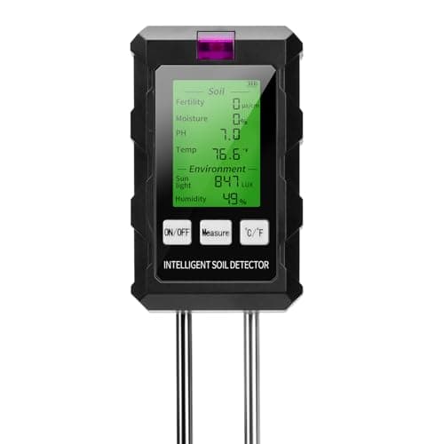 Voktta 6 in 1 Soil Meter, PH/Temperature/Humidity/Light, Dual Sample Technology Soil Tester, PH Value Meter, for Potting Soil, Garden, Farm, Lawn, Vegetable Garden