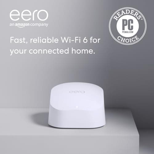 Amazon eero 6 mesh wifi router - Supports internet plans up to 900 Mbps, Coverage up to 1,500 sq. ft., Connect 75+ devices, 1-pack 4
