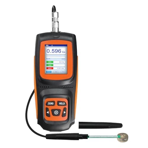 Gauss Meter Rechargeable Tesla Meter with ±1% Precision Hall Probe, 0~2500mT/0~25000Gs Magnetometer Magnetic Field Strength and Pole Tester with Data Logging & Alarm for Research, Laboratory