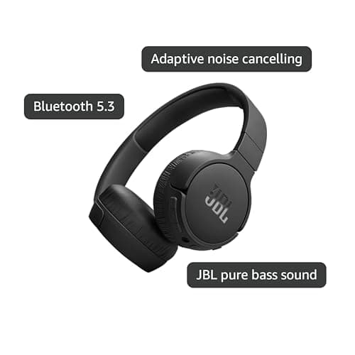JBL Tune 670NC - Adaptive Noise Cancelling with Smart Ambient Wireless On-Ear Headphones, Up to 70H Battery Life with Speed Charge, Lightweight, Comfortable and Foldable Design (Black) 2