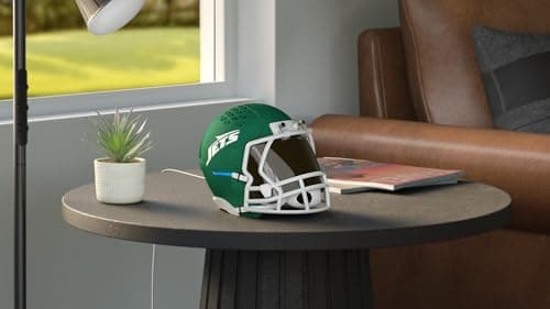 NFL Echo Dot Bundle: Includes Echo Dot | Deep Sea Blue and Limited-Edition NFL Helmet Stand | New York Jets 2
