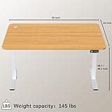 Furmax Electric Height Adjustable Standing Desk Large 55 x 24 Inches Sit Stand up Desk Home Office Computer Desk Memory Preset with T-Shaped Metal Bracket, Wood 5