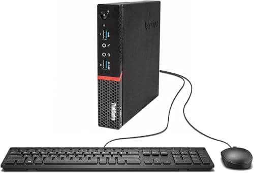 Lenovo ThinkCentre M700 Tiny Desktop PC with 24" FHD Monitor, Intel Quad Core i5-6500, 16GB DDR4 RAM 256GB SSD, 2 DisplayPort, Keyboard & Mouse, WiFi, Windows 11 Pro (Renewed) 2