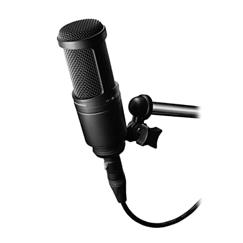 Audio-Technica AT2020 Cardioid Condenser Studio XLR Microphone, Ideal for Project/Home Studio Applications, Black 2