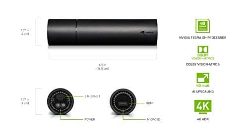 NVIDIA SHIELD Android TV Streaming Media Player; 4K HDR, live sports, Dolby Vision-Atmos, AI-enhanced upscaling, GeForce NOW cloud gaming, Google Assistant Built-In, Works with Alexa 2