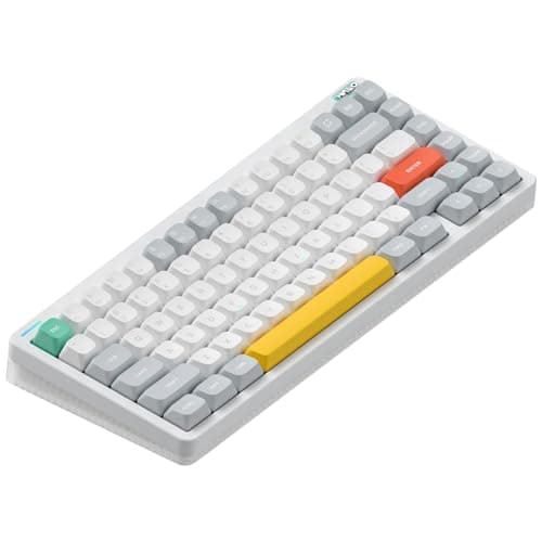 nuphy Halo75 V2 Mechancial Gaming Kyeboard,75% Wireless Hot Swappable Bluetooth Keyboard,83 Kyes RGB Backlit Keyboard,Support Bluetooth/2.4GHz/USB-C (White, Raspberry (46gf))