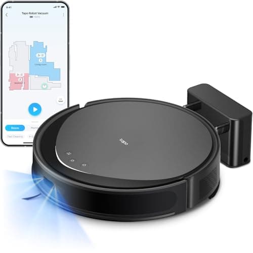 Tapo Ultra-Slim LiDAR Smart Navigation Robot Vacuum and Mop, 5300Pa Max, 97%+ Dust Pickup, Customizable Cleaning, Self-Charging, Works w/Alexa & Google Home, RV20 Max