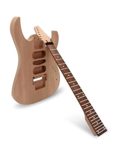 Fistrock DIY Electric Guitar Kit Beginner Kit 6 String Right Handed with Mahogany Body Mahogany Neck Rosewood Fingerboard Black Hardware Build Your Own Guitar JS Series. 4