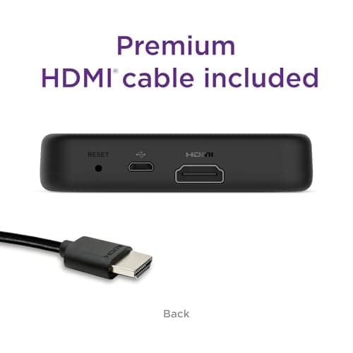 Roku Premiere Streaming Media Player HD/4K/HDR Simple Remote and Premium HDMI Cable, Black & Bundle Swanky Cables HDMI Cable, 3920R 3