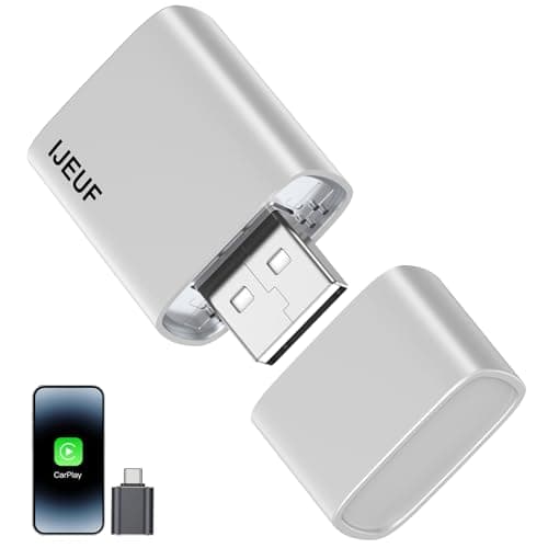 Wireless CarPlay Adapter for Apple iPhone 2025 Upgraded,Stable Connection,Ultra-Low Lag,Mini Apple Car Play Wireless Adapter for Cars with Built-in Wired CarPlay and iPhone iOS 10+,USB A Grey