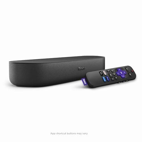 Roku Streambar | 4K/HD/HDR Streaming Media Player & Premium Audio, All In One, Includes Roku Voice Remote (Renewed)