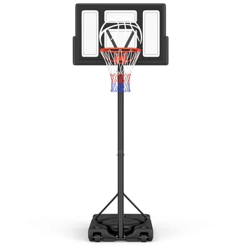 Yohood Basketball Hoop Outdoor 10ft Adjustable, Portable Basketball Hoop Goal System for Kids Youth and Adults in Backyard/Driveway/Indoor, 44 Inch Shatterproof Backboard and Larger Base