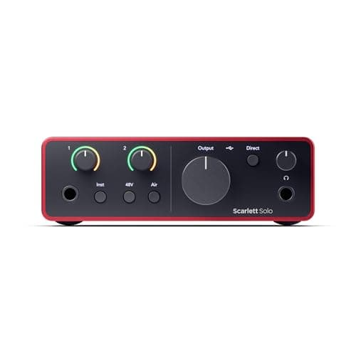 Focusrite Scarlett Solo 4th Gen USB Audio Interface, for the Guitarist, Vocalist, or Producer — High-Fidelity, Studio Quality Recording, and All the Software You Need to Record