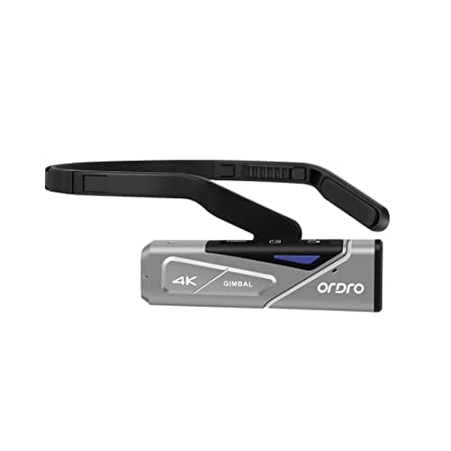 ORDRO EP7 4K 60FPS Camcorder Head-Mounted Video Camera, Wi-Fi APP Control, 2-Axis Gimbal Stabilizer with Remote Control,64GB Memory Card 3