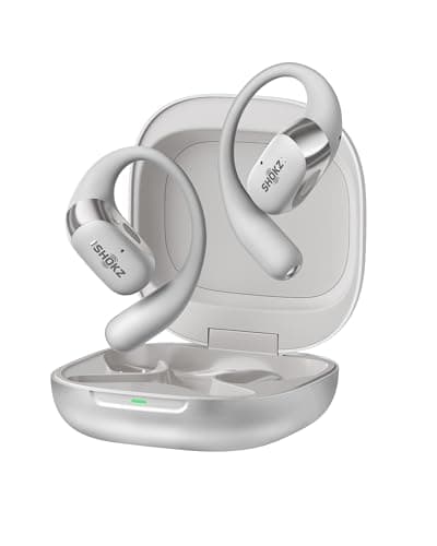 SHOKZ New OpenFit 2+ Open-Ear Headphones, Dolby Audio Enabled, Comfortable Earbuds with Soft Ear Hooks, 48H Playtime, IP55 Water-Resistant, USB-C Fast Charging, Wireless Charging, Carrying Bag, Grey
