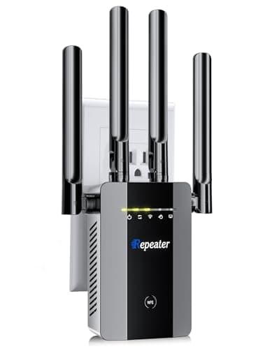2026 New WiFi Extender Signal Booster, Long Range up to 13355Sq.ft, Wireless Internet Repeater Routers Signal Amplifier for Home, Office, Garage, 8X Faster Access Point with Ethernet Port, 1-Tap Setup