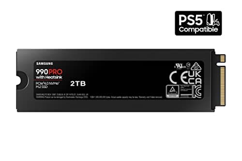 SAMSUNG 990 PRO w/ Heatsink SSD 2TB, PCIe Gen4 M.2 2280 Internal Solid State Hard Drive, Seq. Read Speeds Up To 7,450MB/s for High End Computing, Workstations, Compatible w/ PlayStation 5, MZ-V9P2T0CW 2