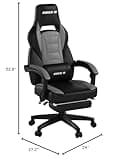 BOSSIN Gaming Chair with Massage, Ergonomic Heavy Duty Design with Footrest and Lumbar Support, Large Size Cushion High Back Office Chair, Big and Tall Gaming Computer Chair for Kids 2