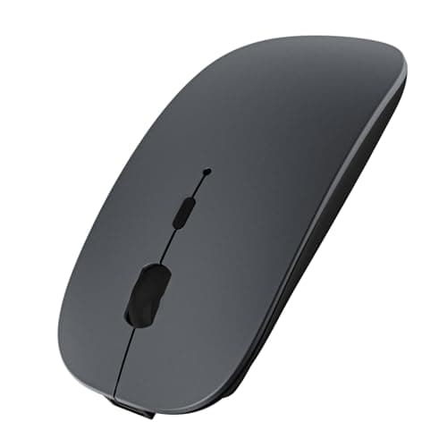 SUNGI Bluetooth Mouse,Wireless Slim Silent Mouse Jiggler Rechargable Mouse for iPad/MacBook/Tablet/PC/iPhone/Cellphone,Gray