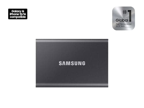 SAMSUNG T7 Portable SSD, 2TB External Solid State Drive, Speeds Up to 1,050MB/s, USB 3.2 Gen 2, Reliable Storage for Gaming, Students, Professionals, MU-PC2T0T/AM, Gray 2