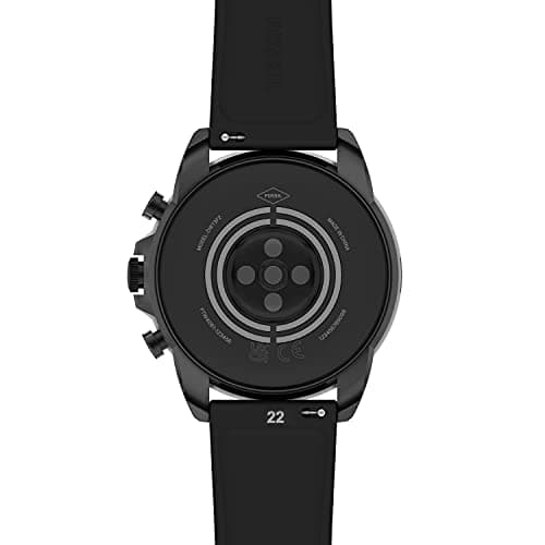 Fossil Men's Gen 6 44mm Stainless Steel and Silicone Touchscreen Smart Watch, Color: Black (Model: FTW4061V) 4