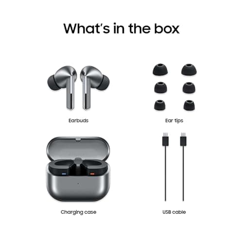 Samsung Galaxy Buds 3 Pro AI True Wireless Bluetooth Earbuds, Noise Cancelling, Sound Optimization, Redesigned Comfort Fit, Silver [US Version, Amazon Exclusive, 2Yr Warranty] 4