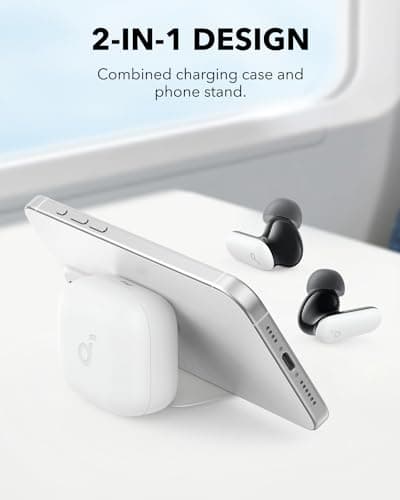 Soundcore P30i by Anker Noise Cancelling Earbuds, Strong and Smart Noise Cancelling, Powerful Bass, 45H Playtime, 2-in-1 Case and Phone Stand, IP54, Wireless Earbuds, Bluetooth 5.4 (White) 2