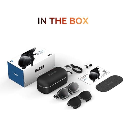 Rokid Max 2 AR Glasses Silver, 215" Micro-OLED Display, 50° FOV, 600 Nits Brightness, Compatible with Mobile Phone, Steam Deck, ROG, Ipad, Mac Immersive Wearable Display for Gaming & Entertainment 8