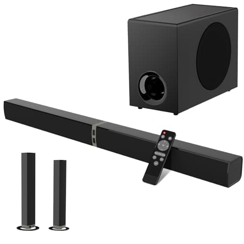 MZEIBO Sound Bar with Subwoofer,120W Soundbar for Smart TV Surround Sound Home Theater System Bluetooth 5.3 Audio Compatible with ARC, AUX, Optical