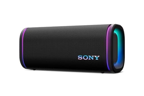 Sony ULT Field 5 Wireless Portable Bluetooth Speaker, IP67 Waterproof, Dustproof, and Rustproof with Enhanced Bass, 25 Hour Battery, 360° Party Light, and Shoulder Strap (SRSULT50B), Black