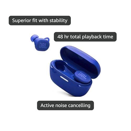 JBL Endurance Race 2 - Waterproof (IP68) Sports True Wireless Earbuds with 4 mics for Crisp, Clear Calls, JBL Pure Bass Sound, 48Hrs of Playback, Plus Speed Charging & Active Noise Cancelling (Blue) 4
