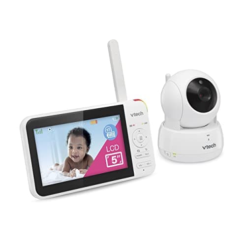 VTech VM924 Remote Pan-Tilt-Zoom Video Baby Monitor, 5" LCD Screen, Up to 17 Hrs Video Streaming, Night Vision, Up to 1000ft Range, Soothing Sounds, 2-Way Talk, Temperature Sensor,Secured Transmission 4