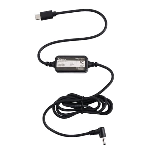 USB-C to Barrel Connector Radar Detector Power Cable for Cobra Radar Detectors, Compatible with Cobra RAD350 380 450 480i 700i and Suitable for Radar Detector Windshield Mount