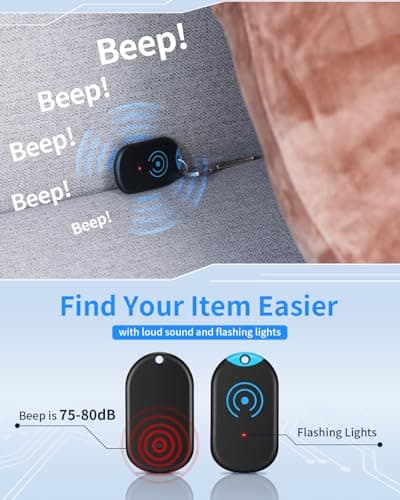 Esky Ultra Slim Key Finder, Remote Finders Locator with 80dB Sound and 6 Receivers, Wallet Tracker and Item Locators Beeper Tags for Finding Key, TV Remote, Wallet, Pets and Phone, Gifts for Women 3