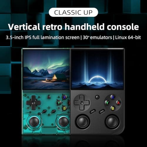 Classic Up Retro Handheld Game Console,Portable Game with 3.5 Inch IPS Screen,with 64G TF Card Pre-Installed 4353 Games Supports 5G WiFi Bluetooth HDMI and TV Output 2