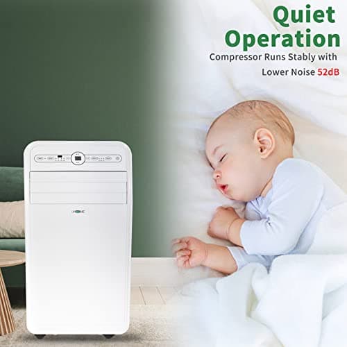 Uhome 12000 BTU Portable Air Conditioner with Heater up to 400 Sq. Ft, Ac Heater Combo Window Unit, Portable AC Unit with Dehumidifier & Fan, Cools & Heats,Remote Control and Window Kit Included,White 3