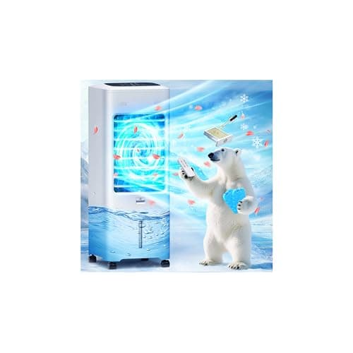 Windowless Air Conditioner Portable, Swamp Cooler Air Conditioner with 2 Gal Water Tank, Ventless Evaporative Air Cooler, 3 Modes, 3 Speeds, Timer, Remote, Swing, Suitable for Home Indoor Bedroom
