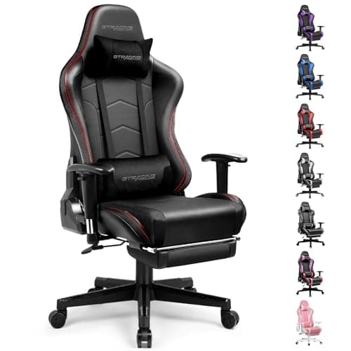 GTRACING Gaming Chair with Footrest Speakers Video Game Chair Bluetooth Music Heavy Duty Ergonomic Computer Office Desk Chair